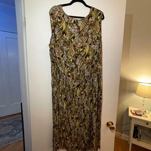 Tropical print sleeveless dress - perfect beach vacation dress